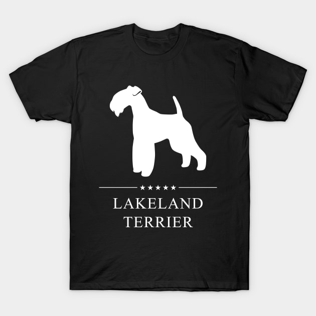 Lakeland Terrier Dog White Silhouette T-Shirt by millersye